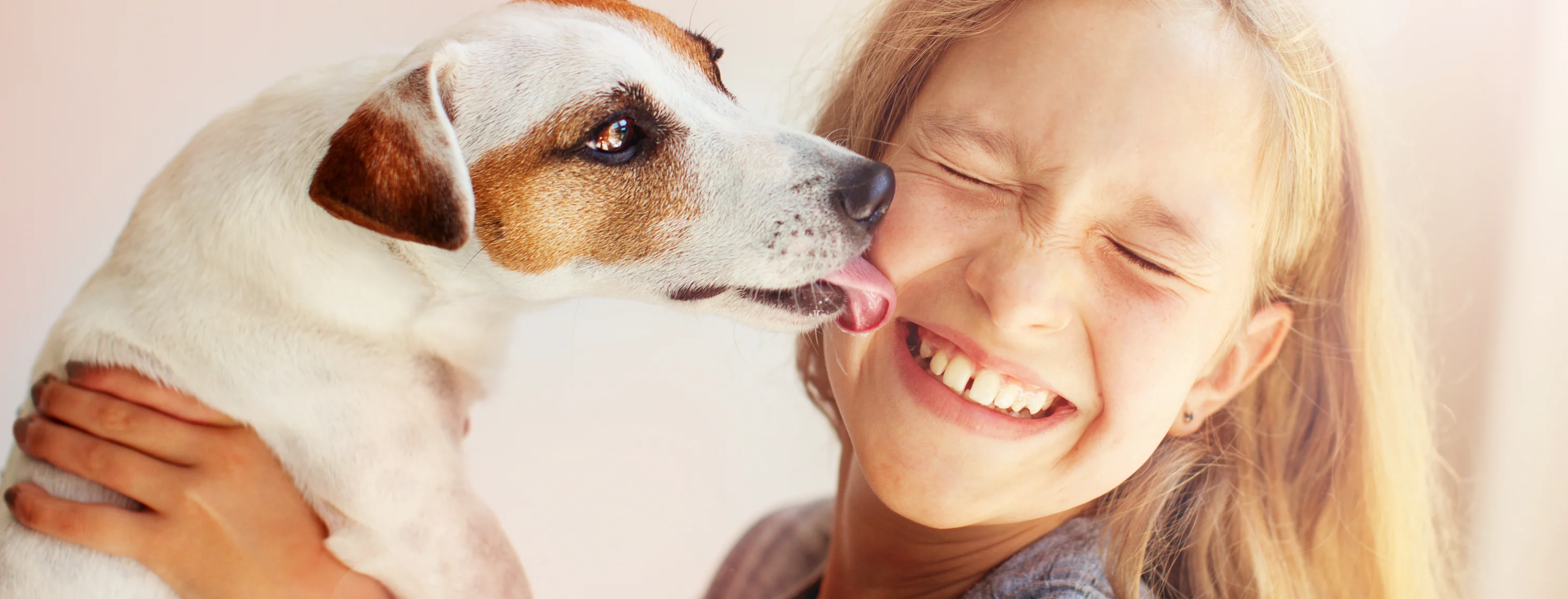 Dog kissing a girl Dog kissing a girl
