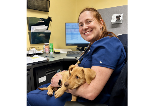 MDVM Dr. Kirtley with new patient.