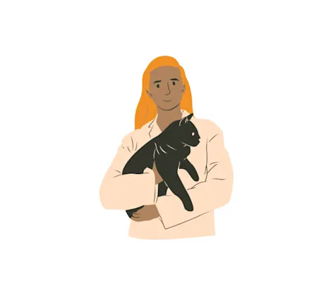 Cartoon Man Hugging Black Cat Cartoon Man Hugging Black Cat