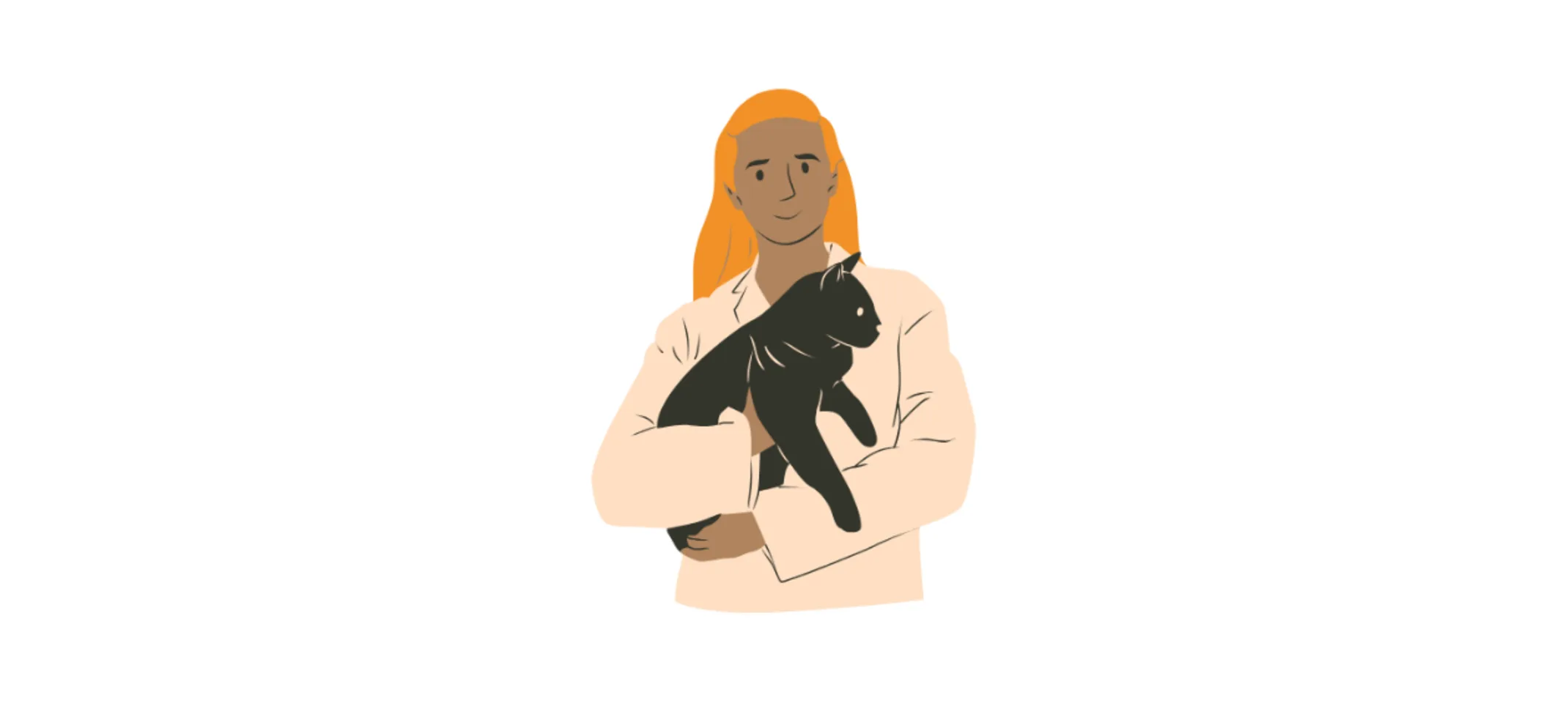 Cartoon Man Hugging Black Cat Cartoon Man Hugging Black Cat