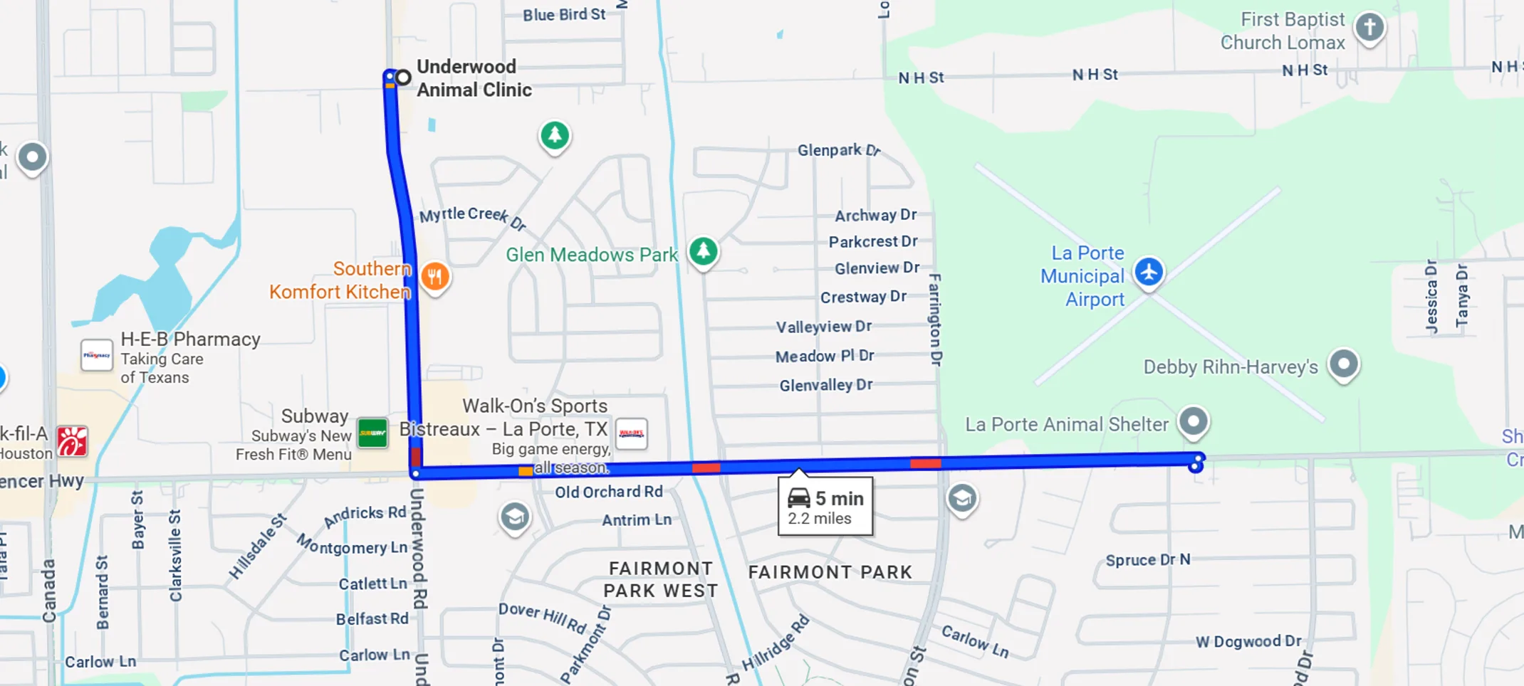 Map of Animal Clinic of La Porte Map of Animal Clinic of La Porte