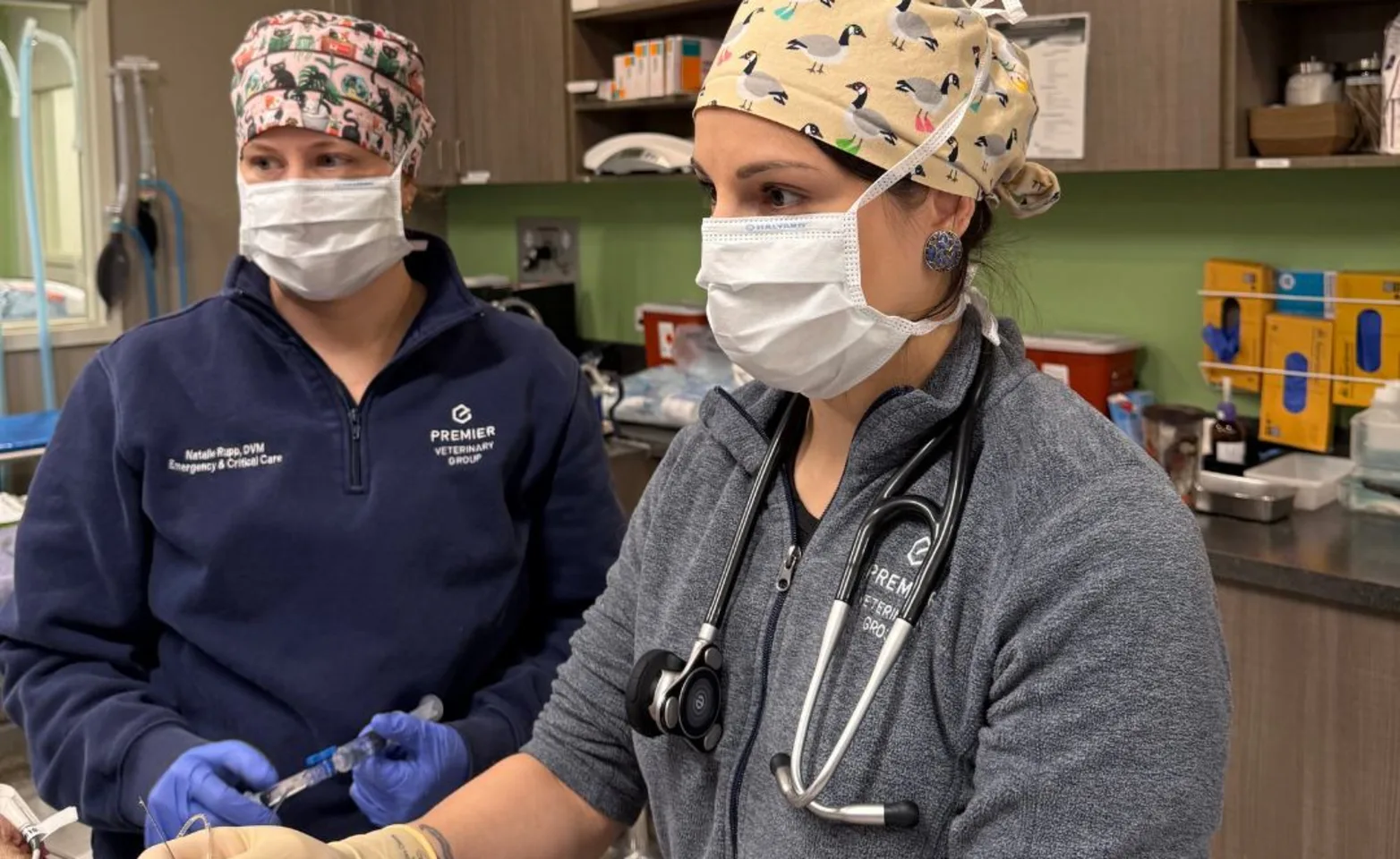 Staff performing diagnostic testing on a patient. Staff performing diagnostic testing on a patient.