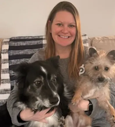 Kristin Steen with husband, cat and dog Kristin Steen with husband, cat and dog