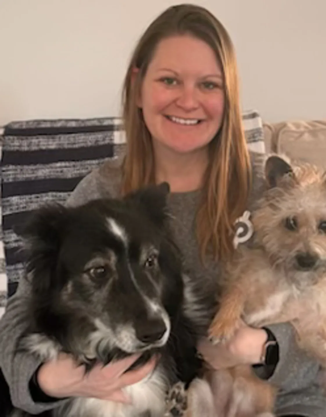 Kristin Steen with husband, cat and dog Kristin Steen with husband, cat and dog