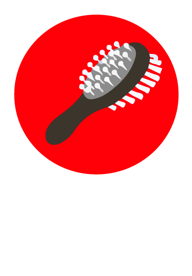 grooming brush red
