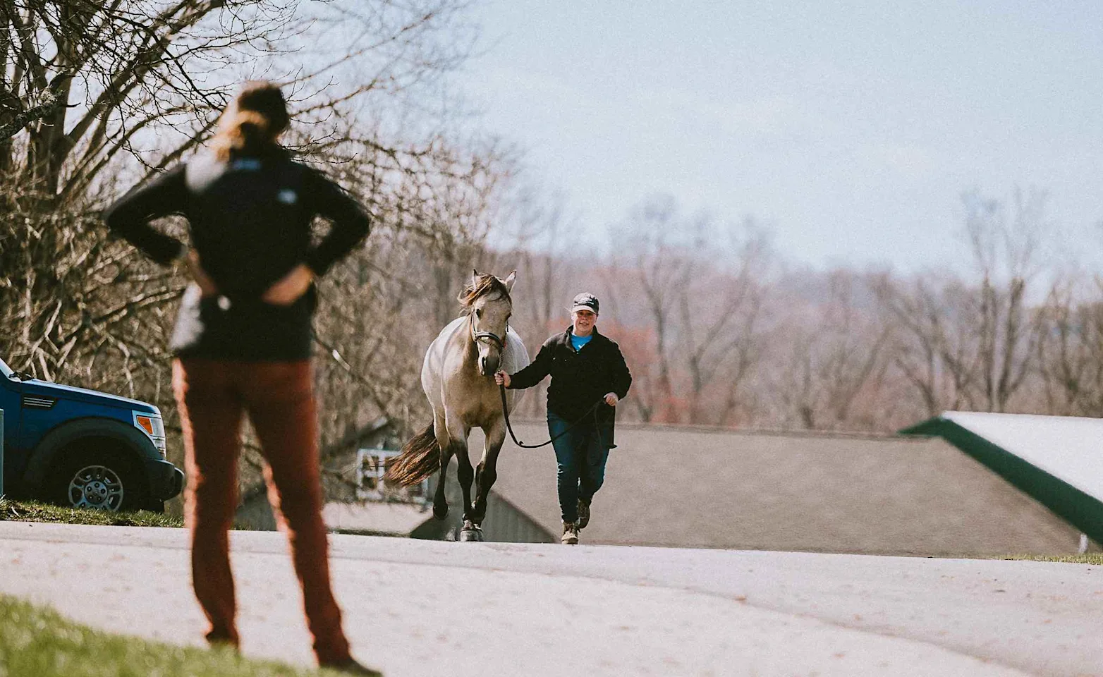 Staff Running With a Horse Staff Running With a Horse