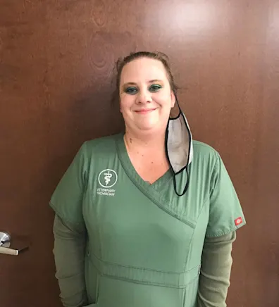 Leigh S. in green scrubs. Leigh S. in green scrubs.