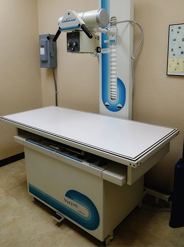 Examination table at Metzler Veterinary Hospital