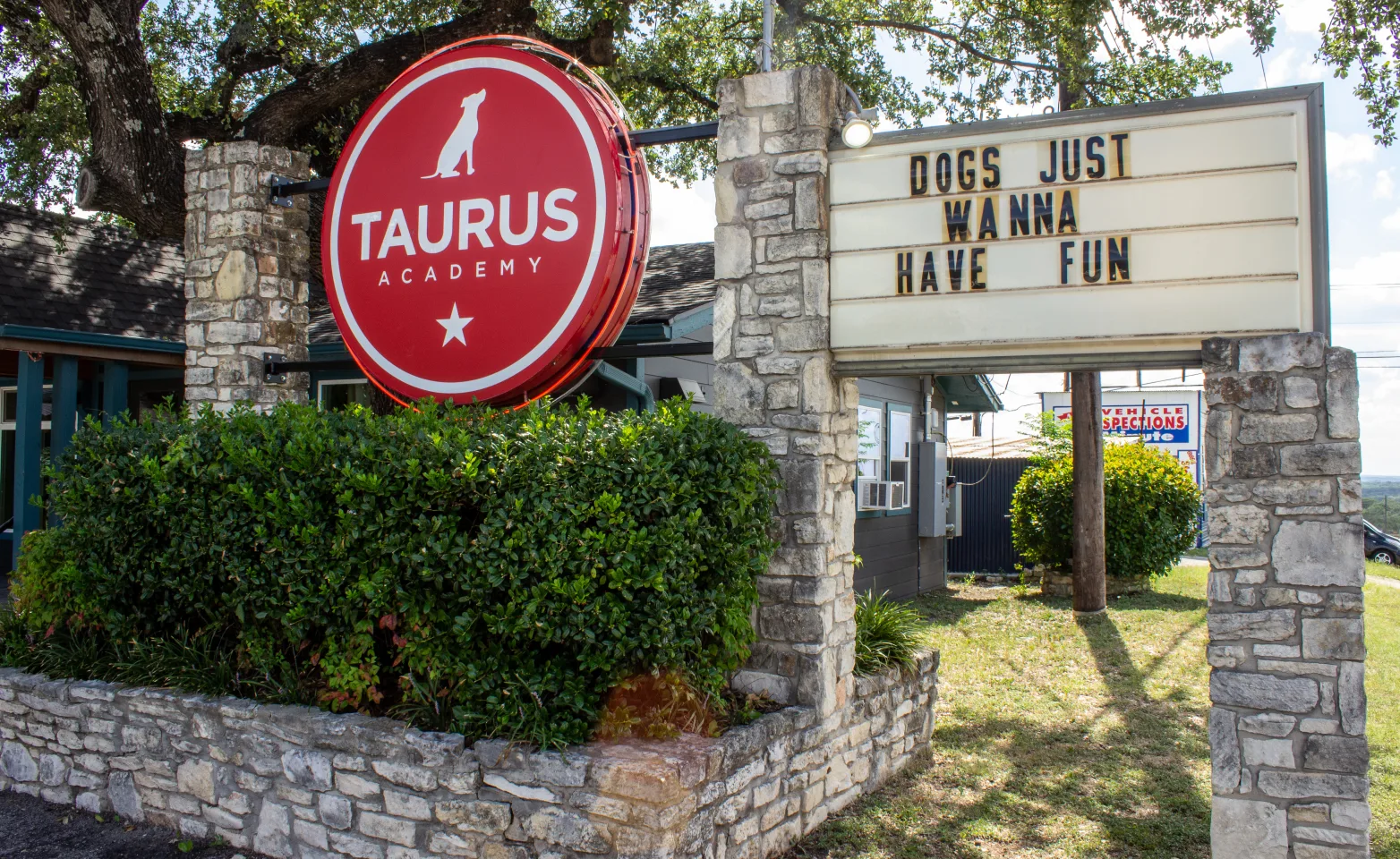 Front sign at Taurus Academy Lake Travis