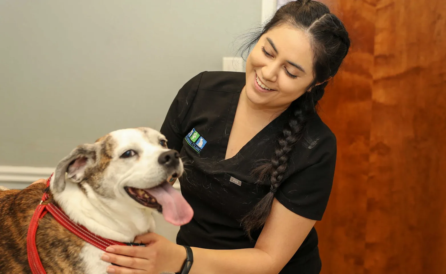 Technician with patient Technician with patient