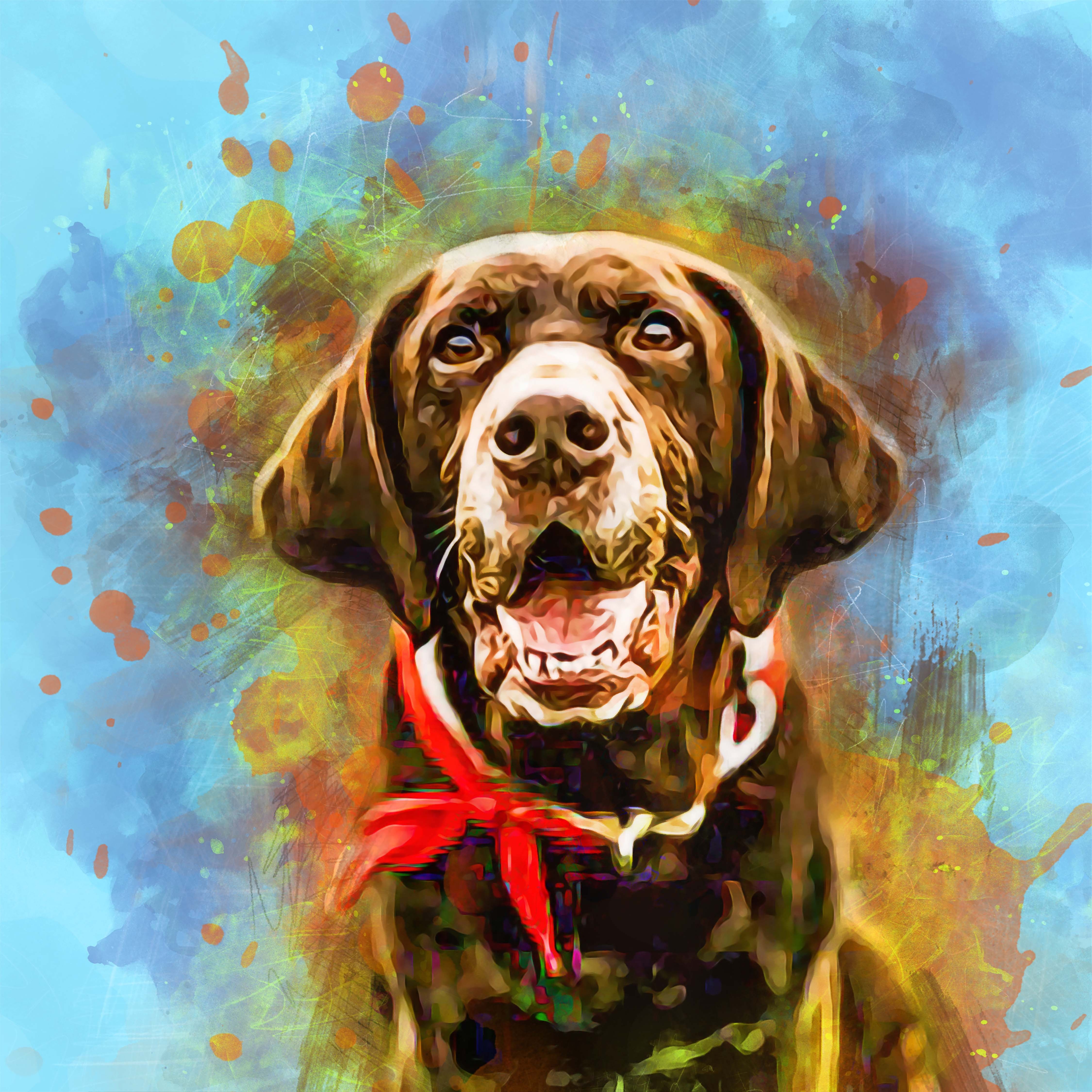 Stencil drawing of puppy