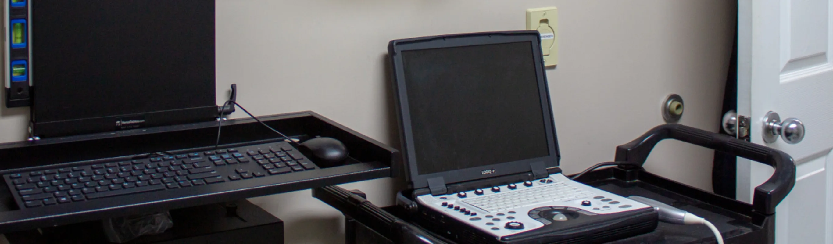 Hospital technology in exam room Hospital technology in exam room