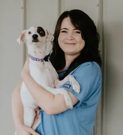Lauren holding a calico kitty. Lauren holding a calico kitty.