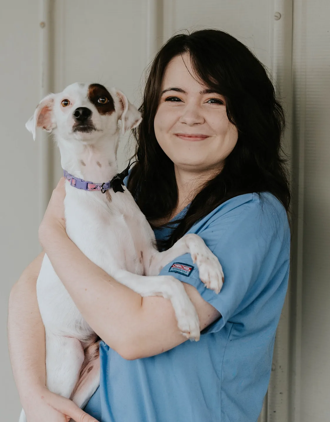 Lauren holding a calico kitty. Lauren holding a calico kitty.