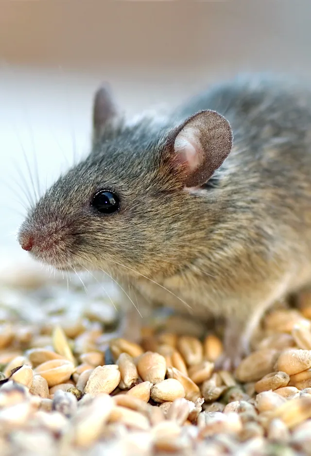 Mouse standing on seeds Mouse standing on seeds