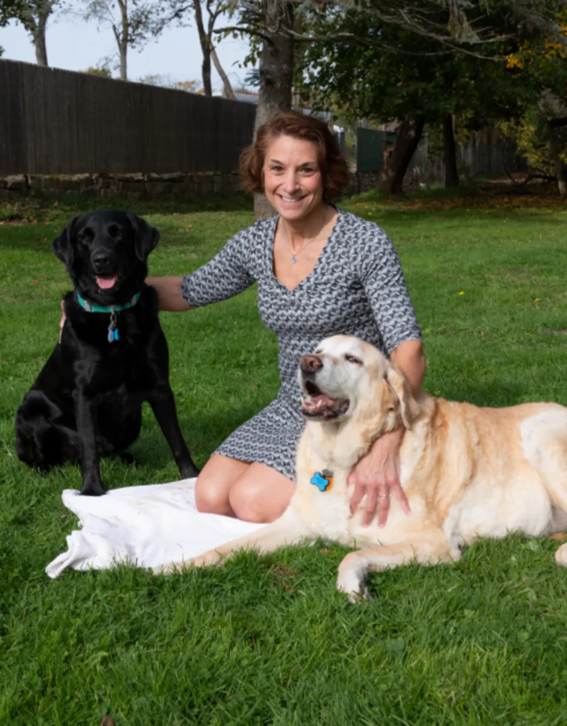 Jennifer Cabral with two dogs Jennifer Cabral with two dogs