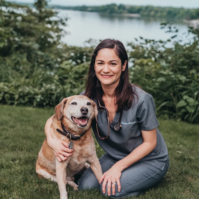 Dr. Ardisana with a dog Dr. Ardisana with a dog