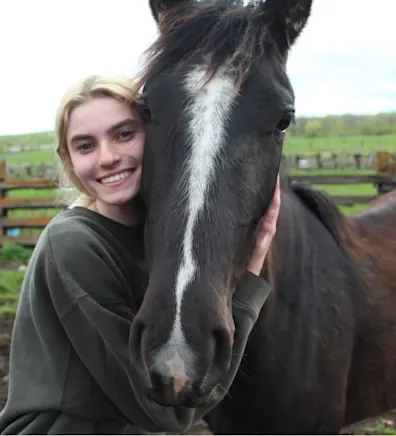 Taylor from Flying Cloud Animal Hospital, with horse Taylor from Flying Cloud Animal Hospital, with horse