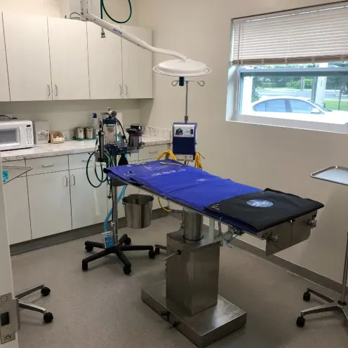 Operating table in surgery suite