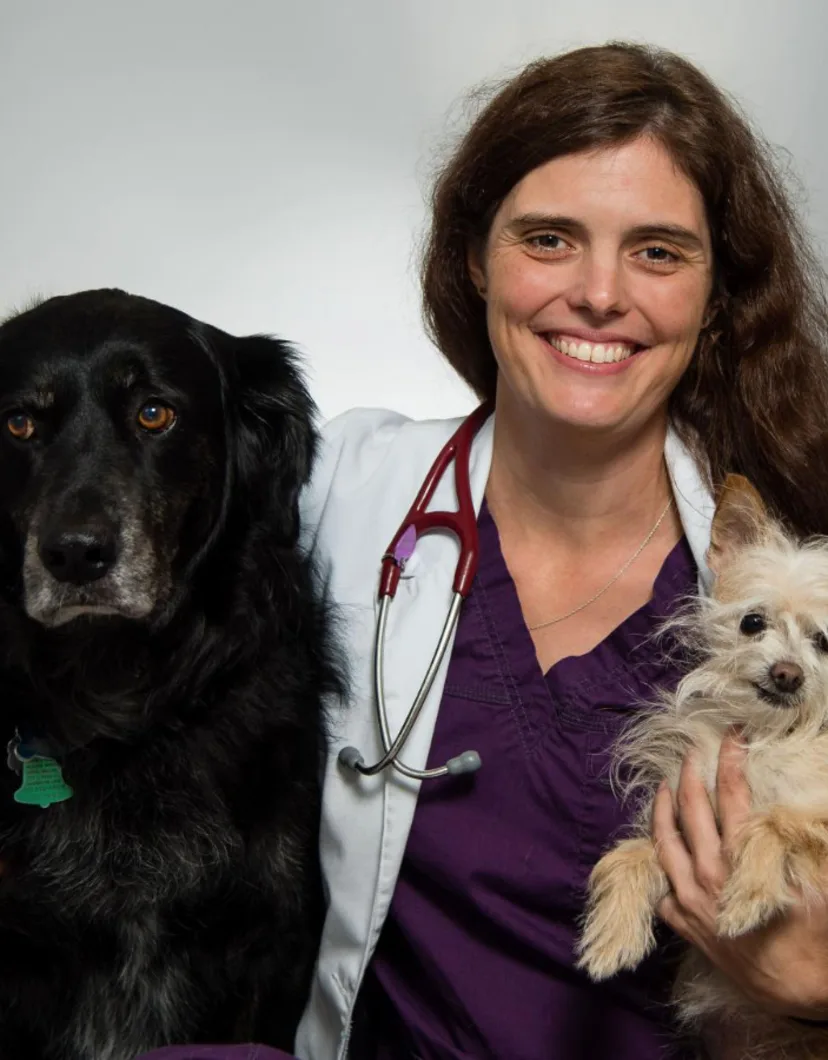 Dr. Stephanie Burbach with Two Dogs