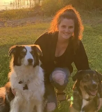 Laura with two dogs Laura with two dogs