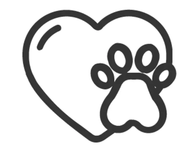 Paw Heart lineart Paw Heart lineart