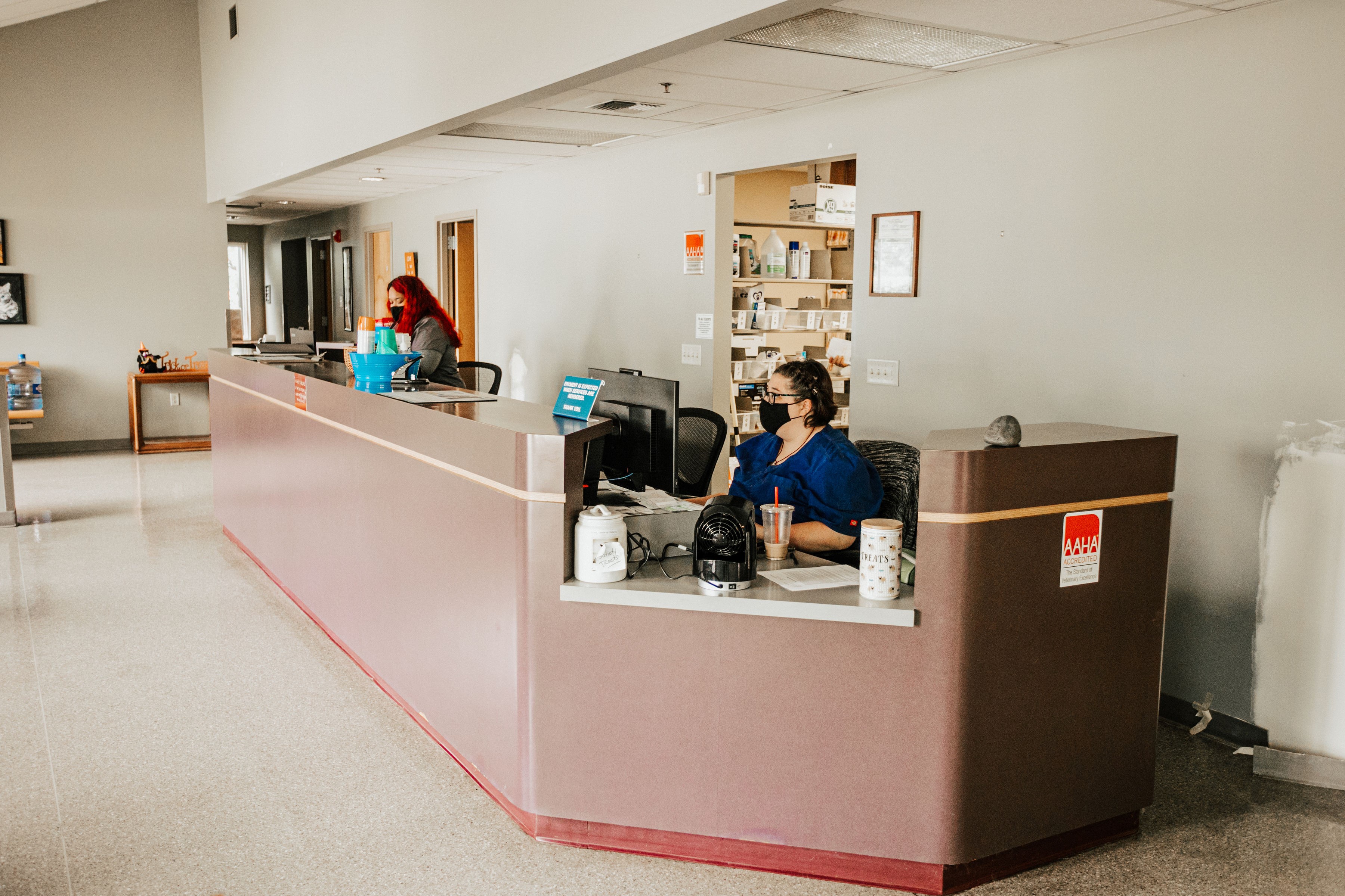 Side View Reception at Chambers Creek Veterinary Hospital