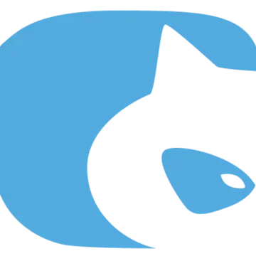 Blue cartoon cat icon Blue cartoon cat icon