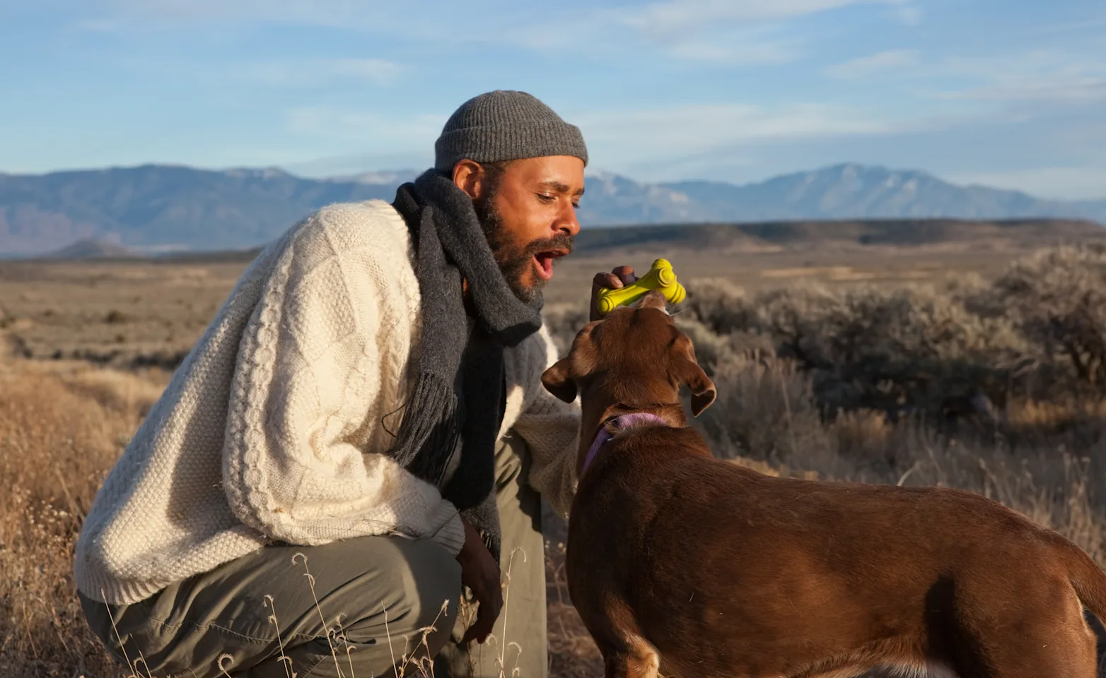 Man playing with dog Man playing with dog