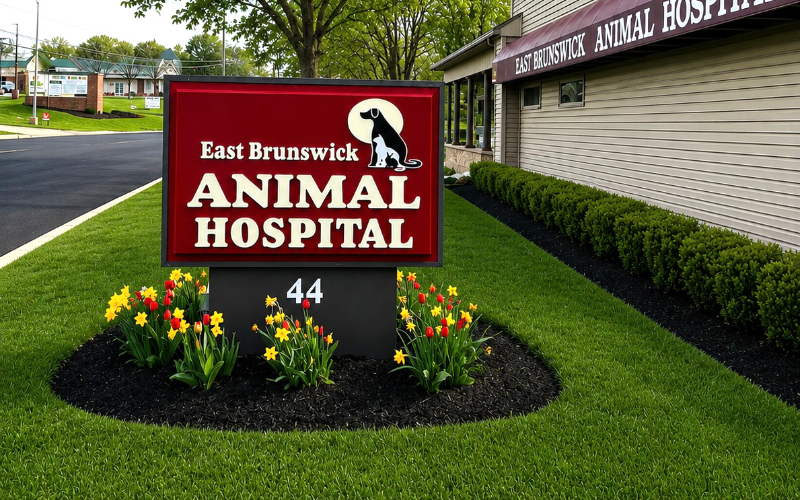 East Brunswick Animal Hospital building and sign