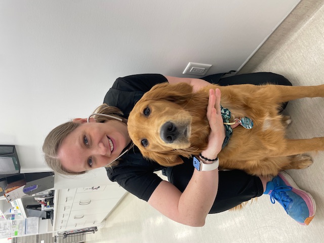 Our Patient (Dog) with Our Veterinarian