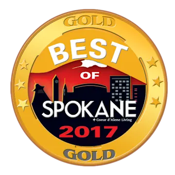 Gold Best of Spokane 2017 logo. Gold Best of Spokane 2017 logo.