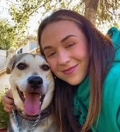 Paige with a dog Paige with a dog