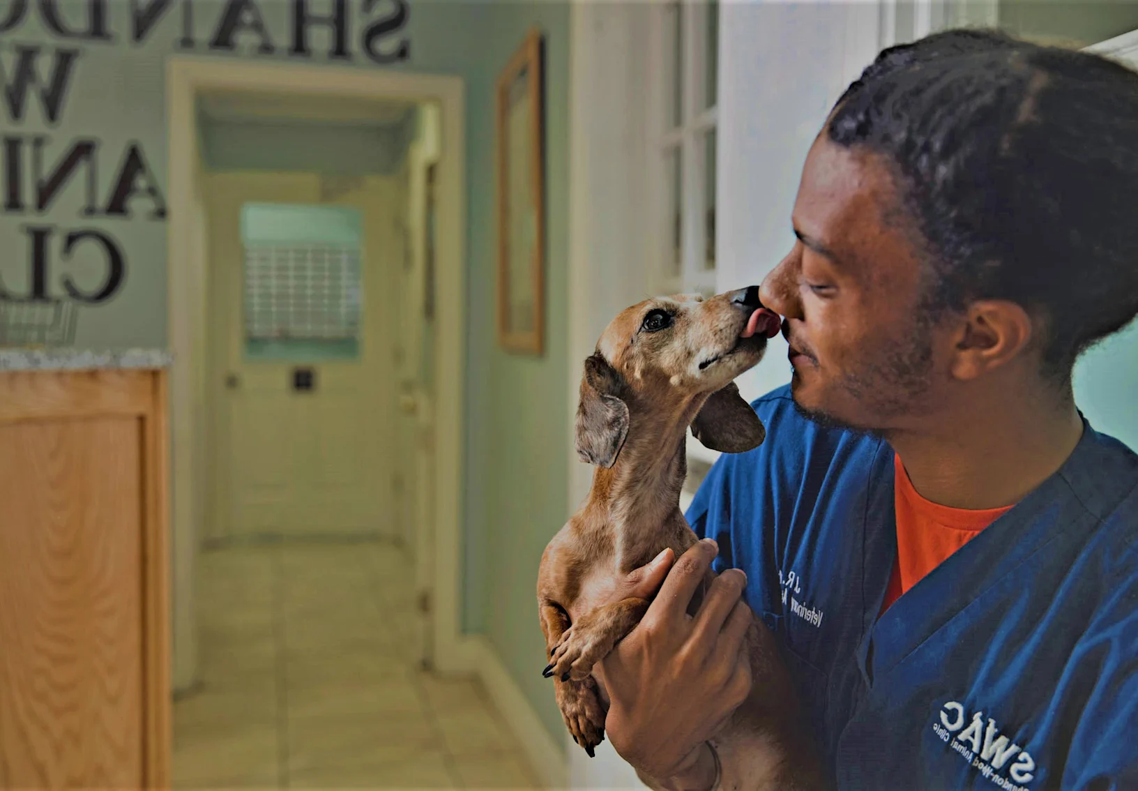 technician with dog technician with dog