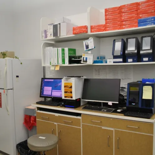 Desk by fridge at Fresno Veterinary Specialty & Emergency Center