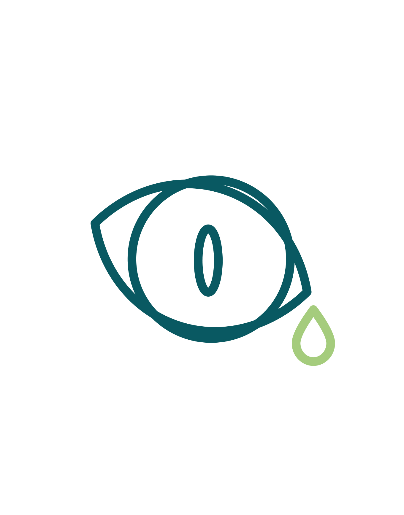 Eye with tear drop icon