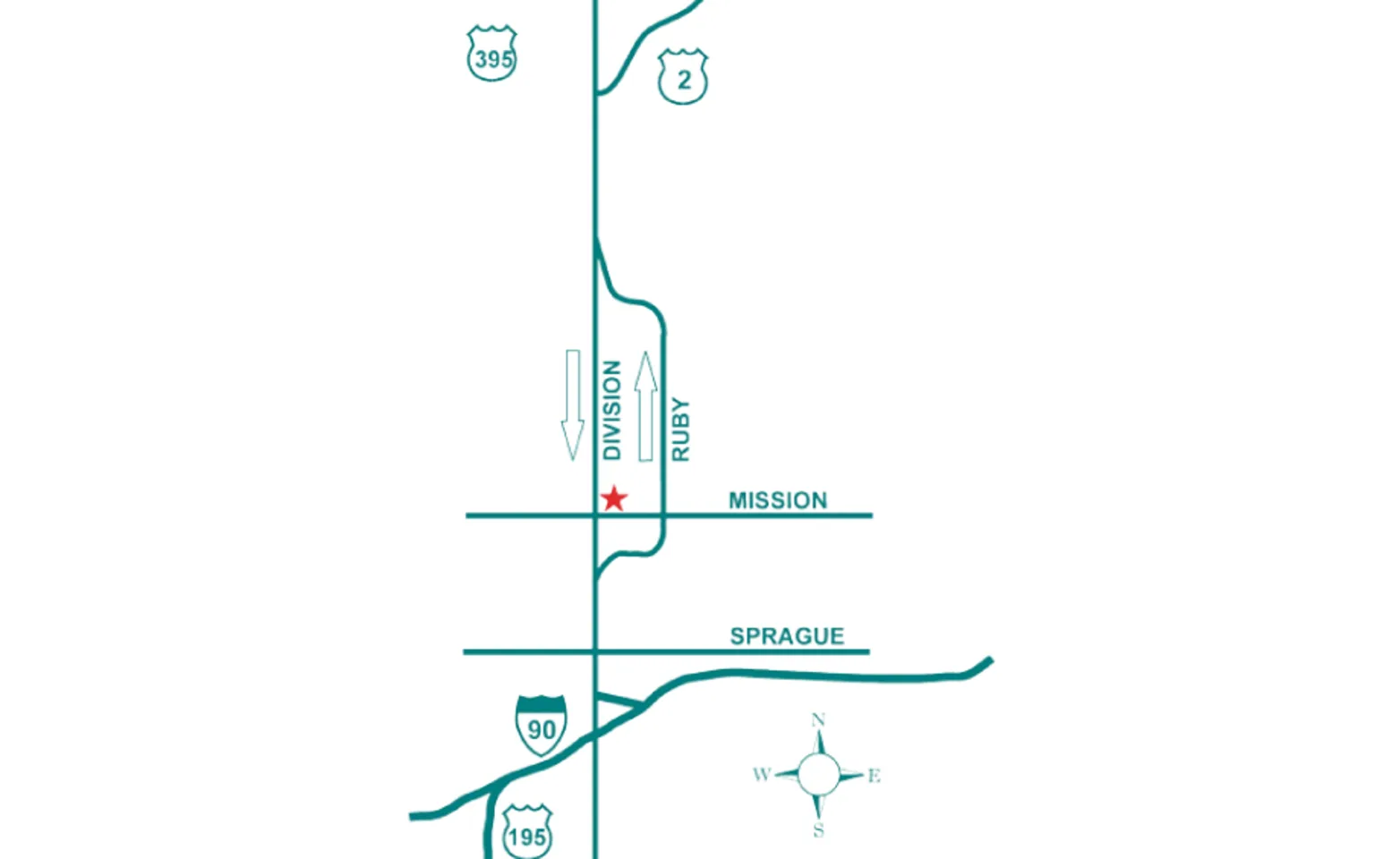 a map detailing the location of Veterinary Surgical Specialists in Spokane, WA a map detailing the location of Veterinary Surgical Specialists in Spokane, WA