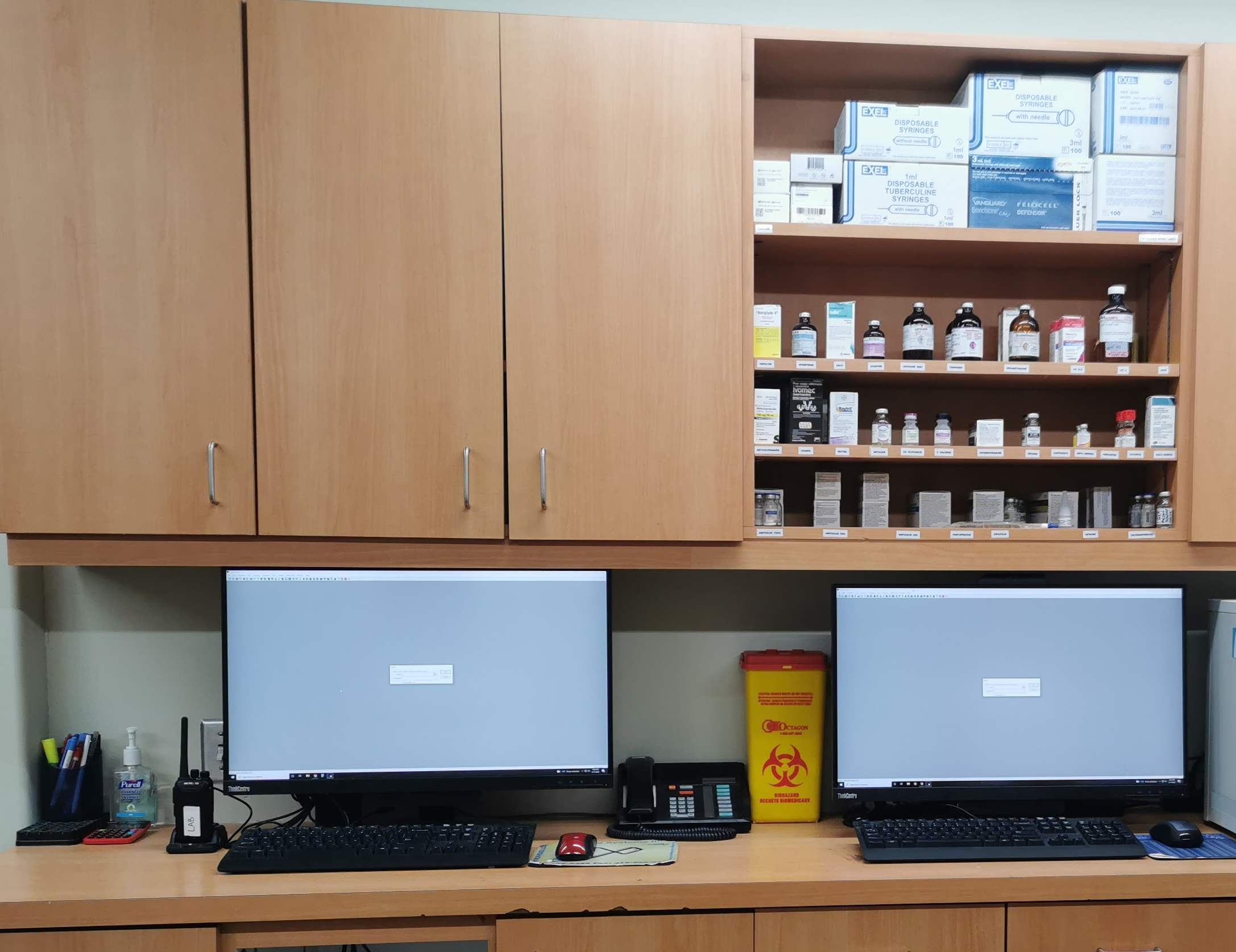 Treatment Area Technician Workstations at Abbotsford Animal Hospital