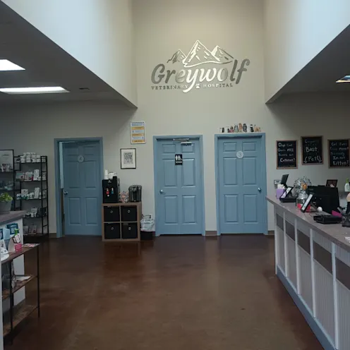 Lobby area with new hospital logo Lobby area with new hospital logo