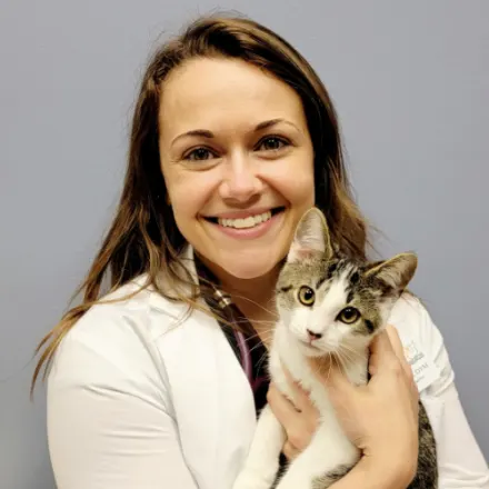 Dr. Genna Douthitt holding a kitten