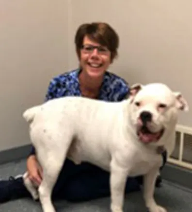 Jackie Jenkins WITH A DOG