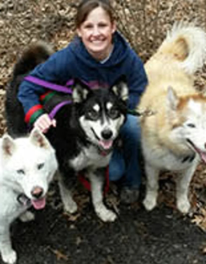 Jennifer Natonski with three dogs