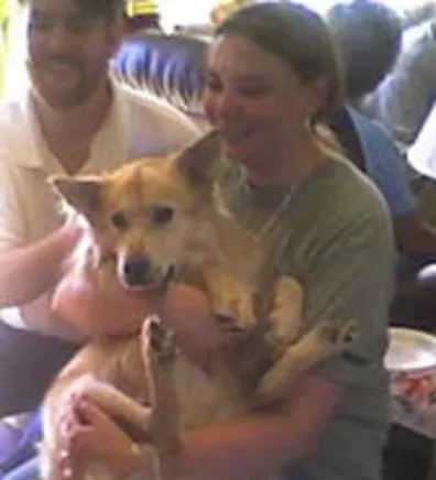 Robyn holding dog Robyn holding dog