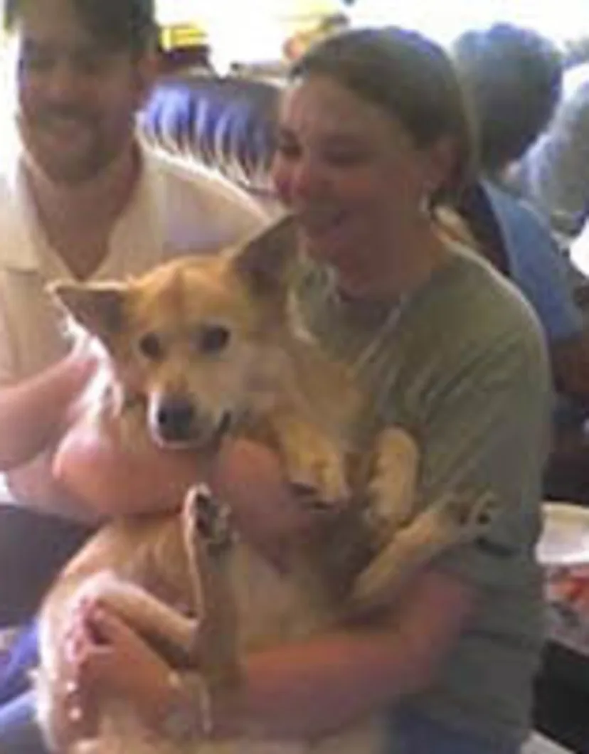 Robyn holding dog