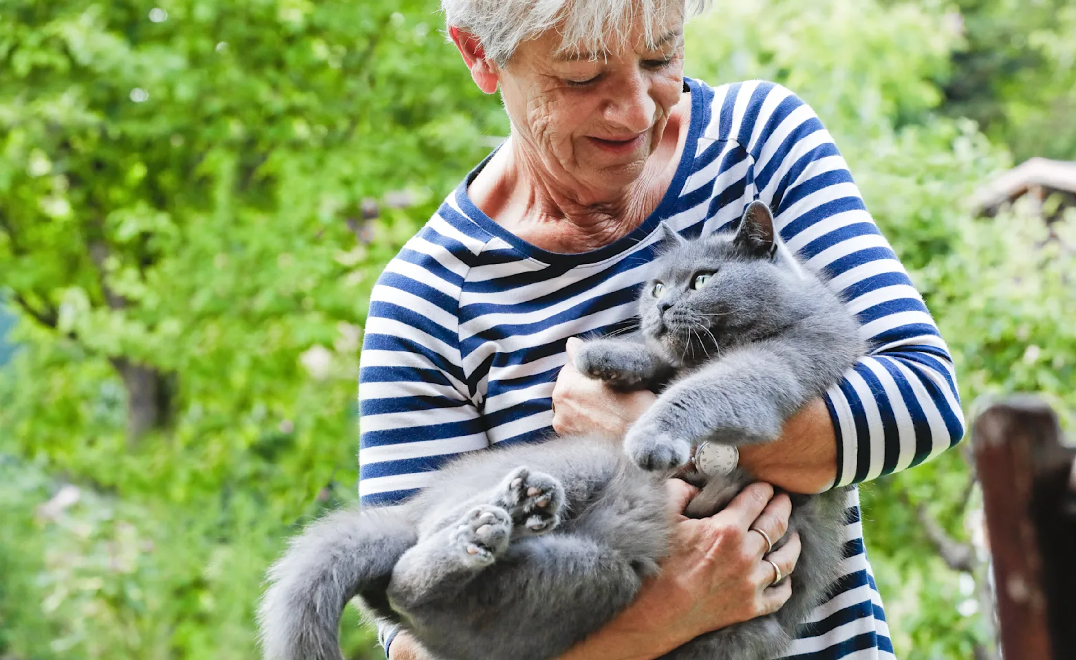 Old lady holding cat