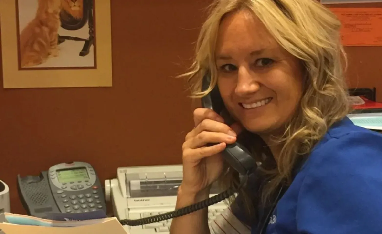 Staff member on the phone Staff member on the phone