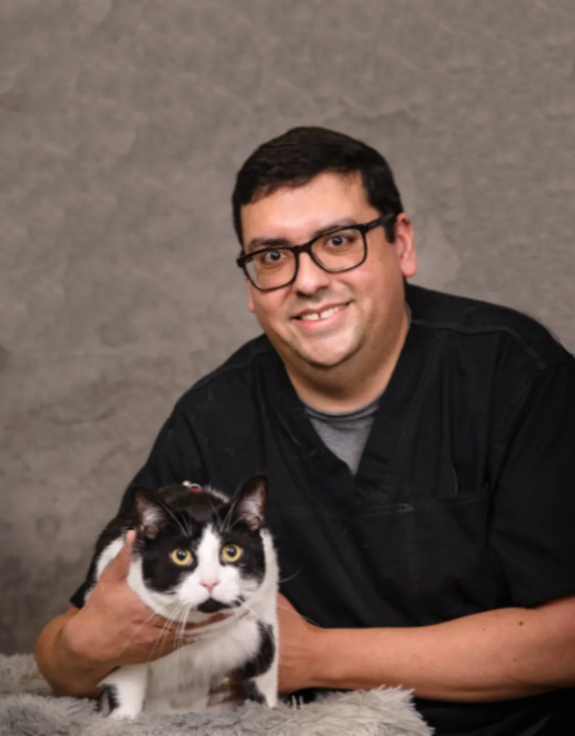 Aj Hatchard and b&w kitty Butters Aj Hatchard and b&w kitty Butters