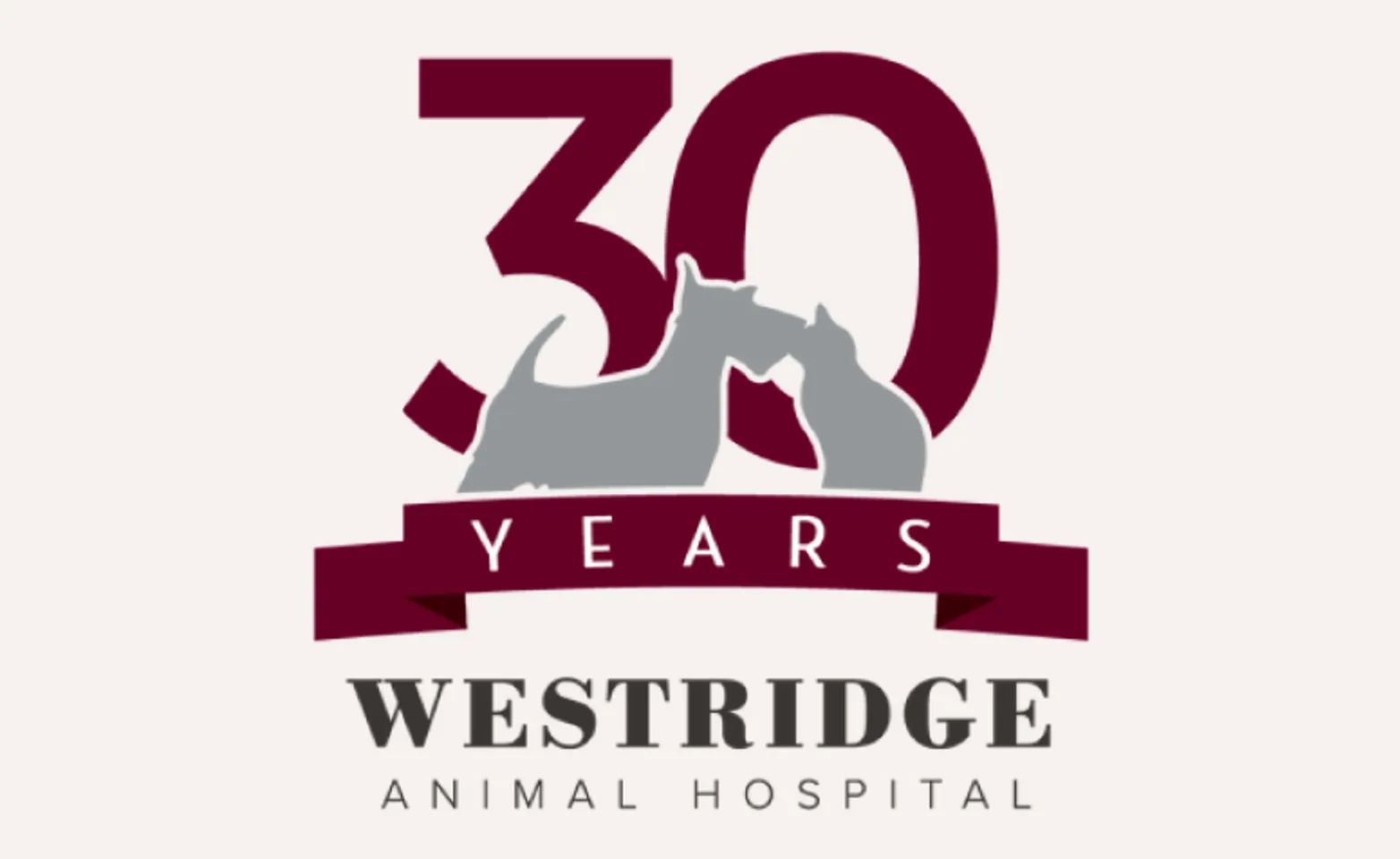 30 years logo of Westridge Animal Hospital