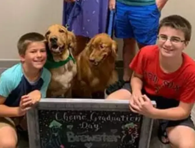 Brewster sitting with family Brewster sitting with family