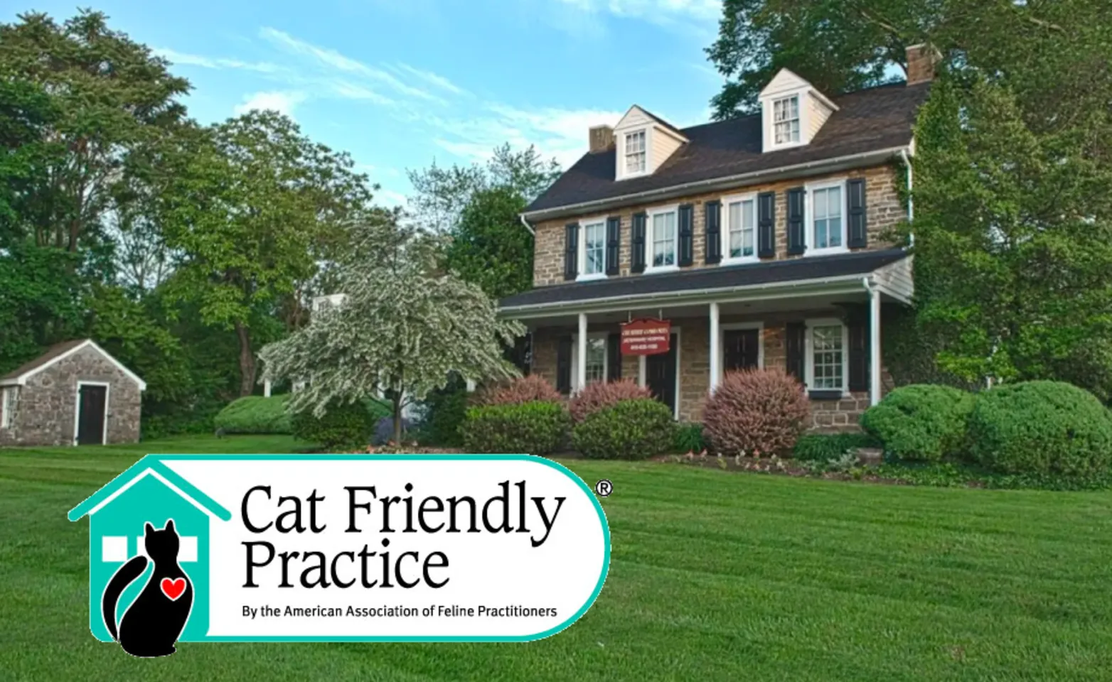 Craeture Comforts Veterinary Hospital and back lawn Craeture Comforts Veterinary Hospital and back lawn